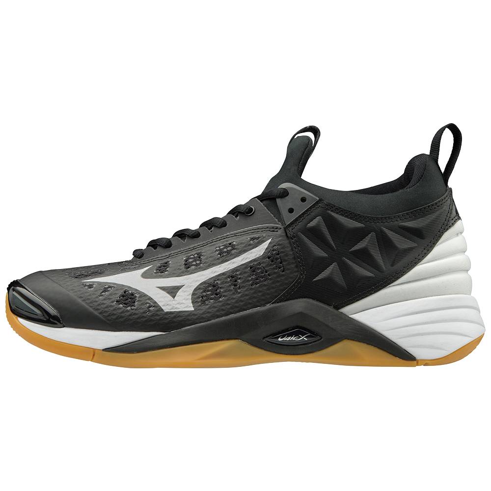 Womens Mizuno Wave Momentum Volleyball Shoes Black/Silver Philippines (DLESGN175)